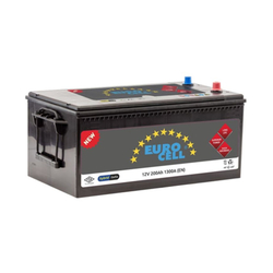 12V 200Ah Eurocell Büşon Kapaklı Düz Tip D6 Sulu